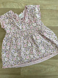Baby Girl 6-9 months NEXT Pink Floral Short Sleeve Top with Smocking (49 31)