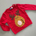 Baby Boy Girl Unisex 12-14 months Red Rudolph Christmas Jumper Musical (30 25)