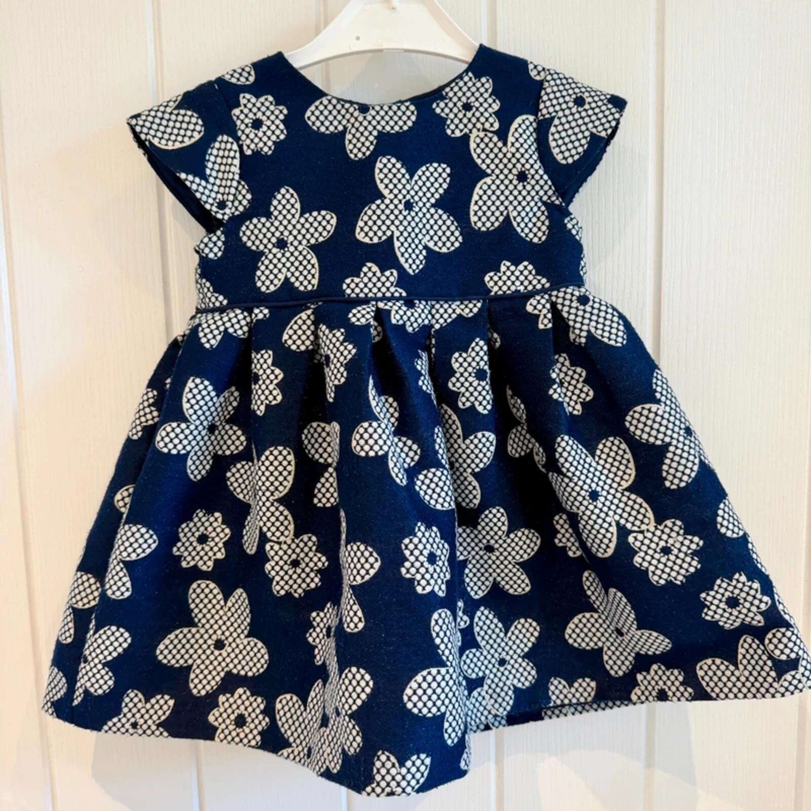18 month navy blue dress Luli & Me Girls Deluxe Velvet Float Dress - Lace Collar