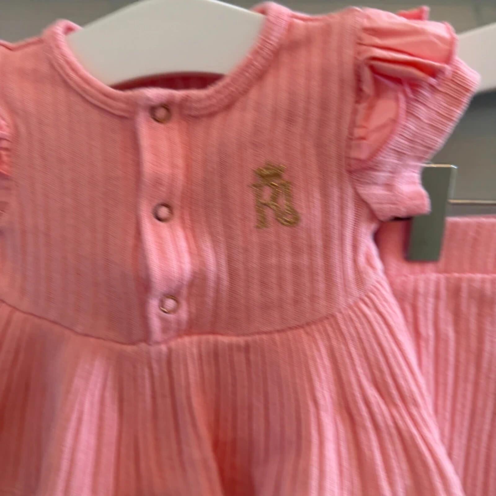 Baby Girl 1 month River Island 2 Piece Pink Ribbed Outfit (37 23)