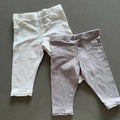 Baby Girl 3-6 months Next Set 2 pairs of leggings with ankle detail (19 13)
