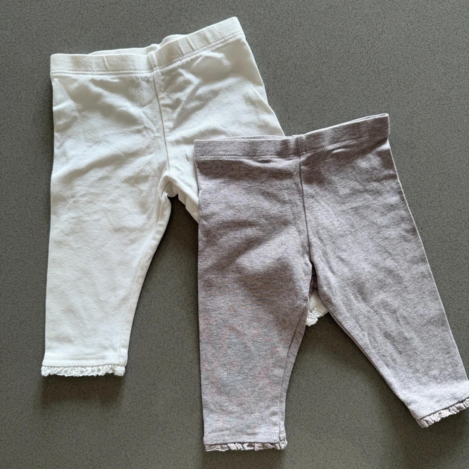 Baby Girl 3-6 months Next Set 2 pairs of leggings with ankle detail (19 13)