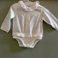 Baby Girl 3-6 months Zara White Collared Bodysuit with Ruffles (60 29)