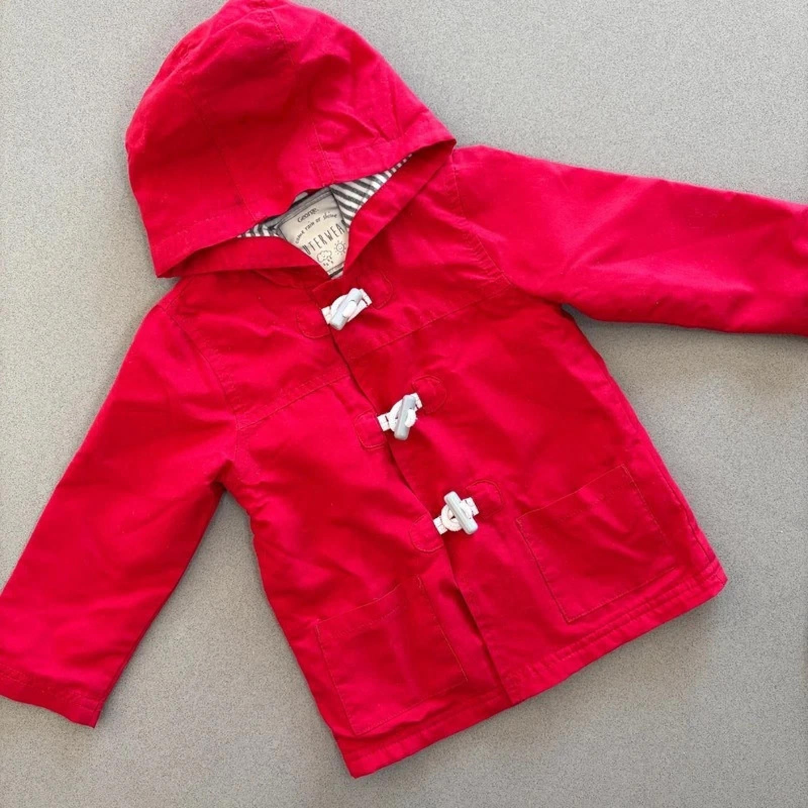 Baby Boy Girl Unisex 12-18 months George Bright Red Hooded Rain Coat (16 31)