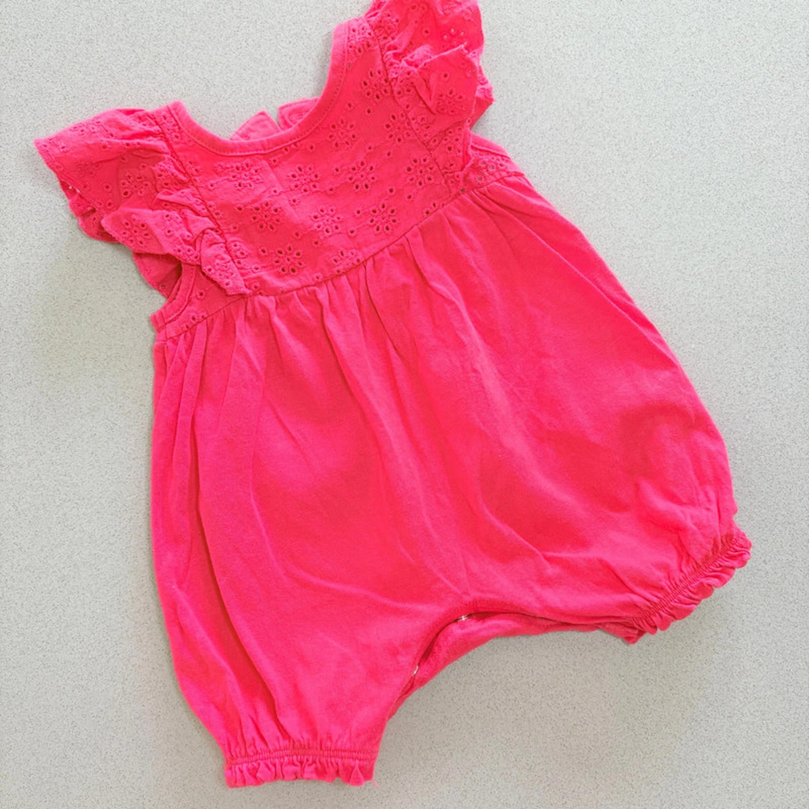 Baby Girl Newborn Matalan Bright Red Romper  Broderie Anglaise Ruffles (17 16)
