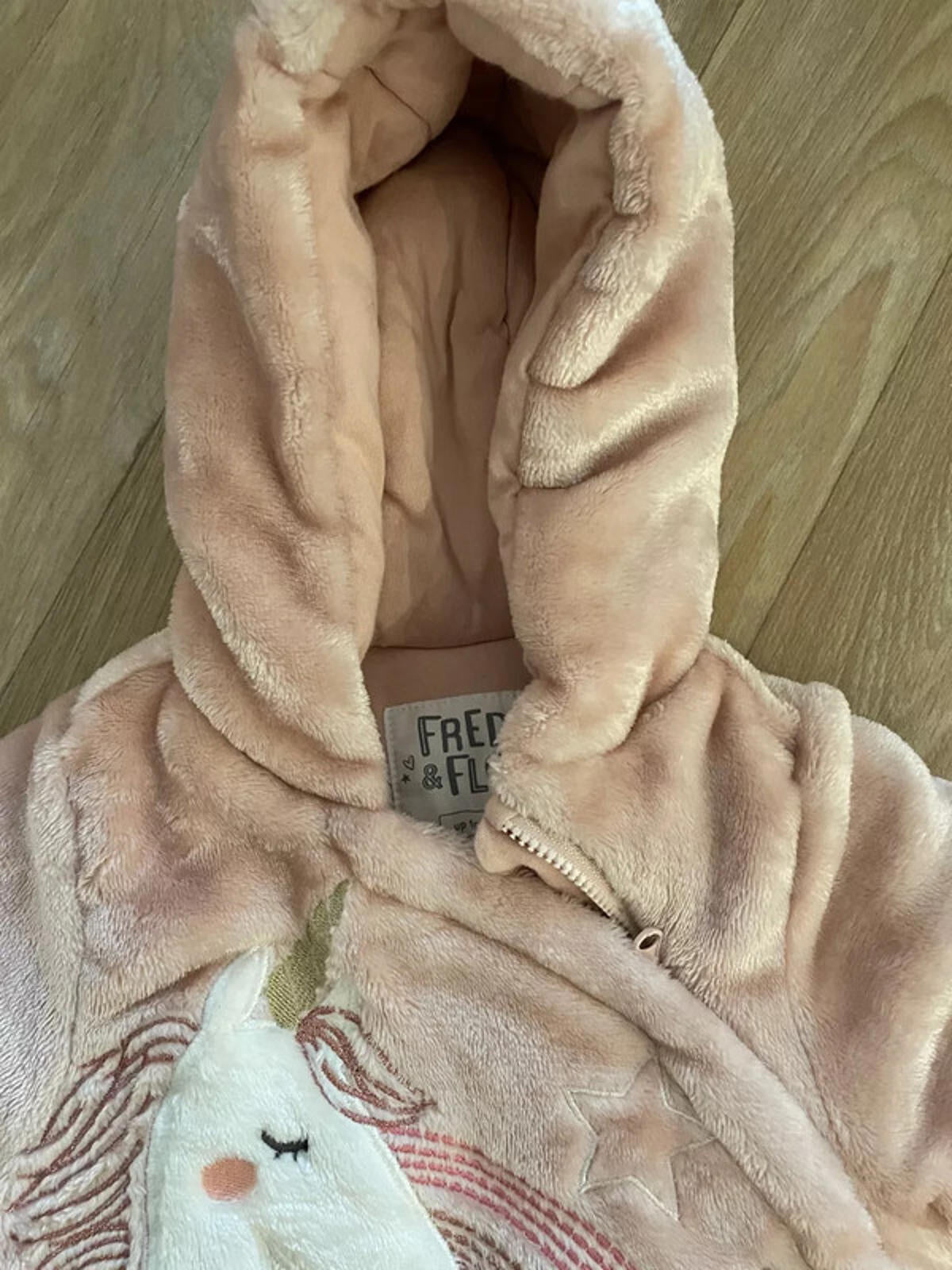 Baby Girl 1 month 4.5kg F&F Blush Pink Plush Unicorn Snowsuit (20 10 53)