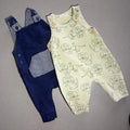 Baby Boy 0-3 months George 2 Pairs jersey Dungarees Green Blue (63 20)
