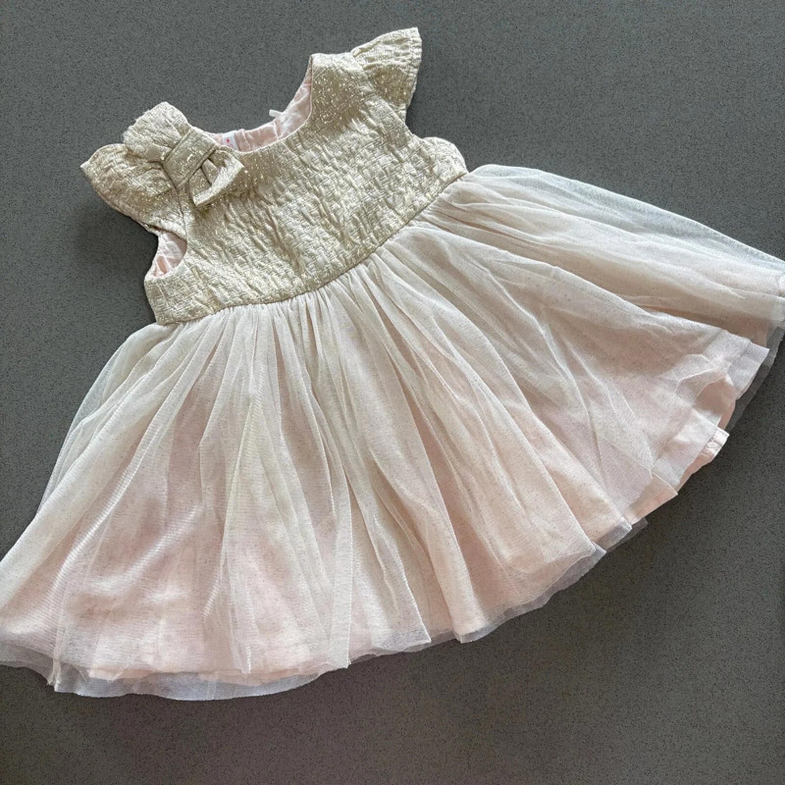 Baby Girl 3-6 months Julien Macdonald Smile Pink Gold Occasion Dress (46 25)