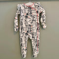Baby Girl 3-6 months F&F White Black Unicorn Babygrow with Ruffles (15 35)