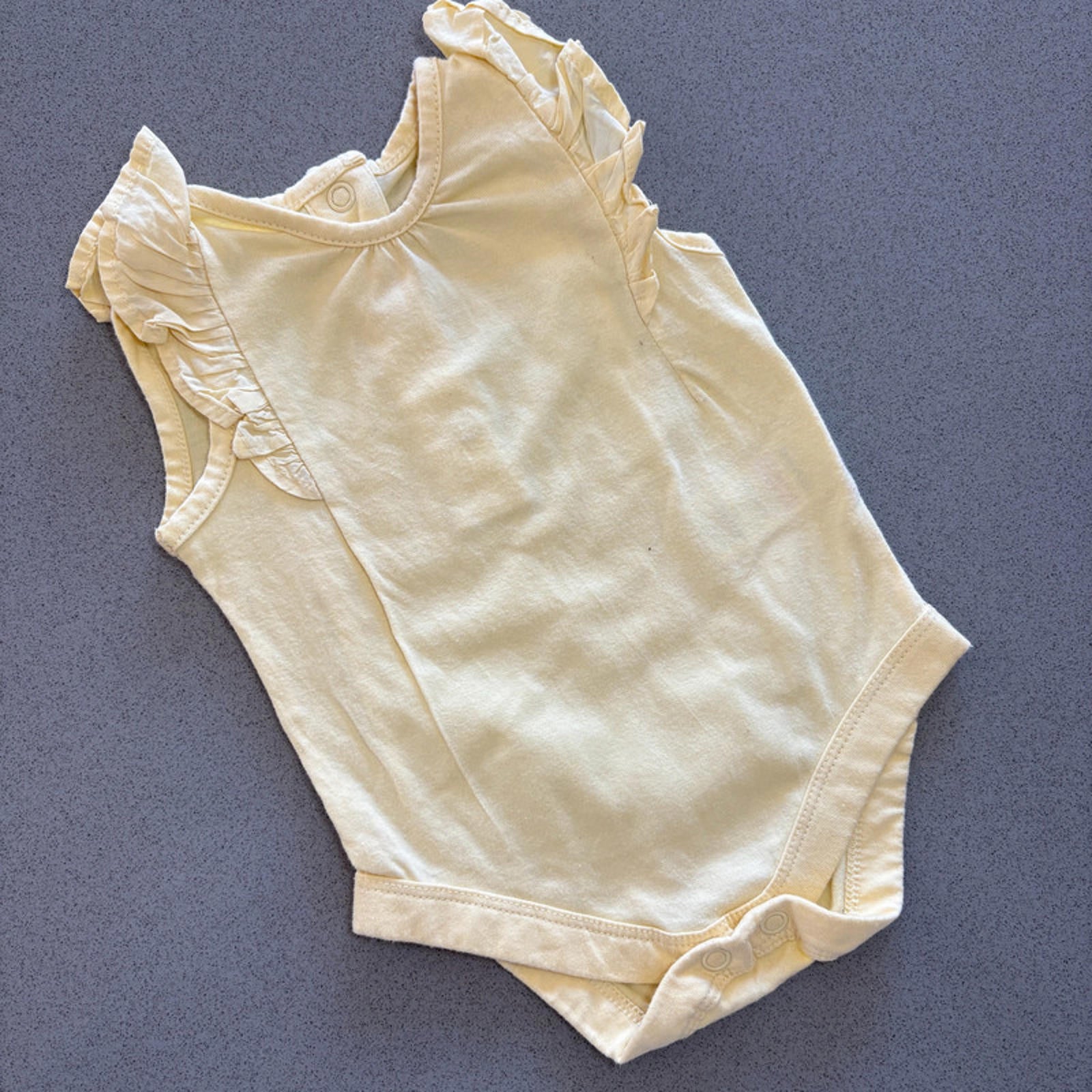 Baby Girl Newborn Matalan Yellow Sleeveless Bodysuit with Ruffles (15 19)