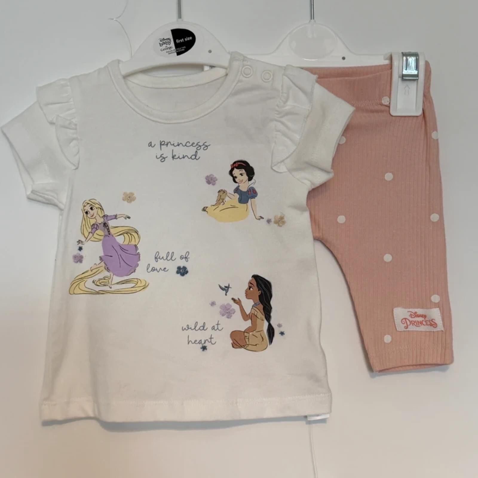 Baby Girl First Size 4.1 kg George Disney Princess 2 Piece Outfit (37 28)