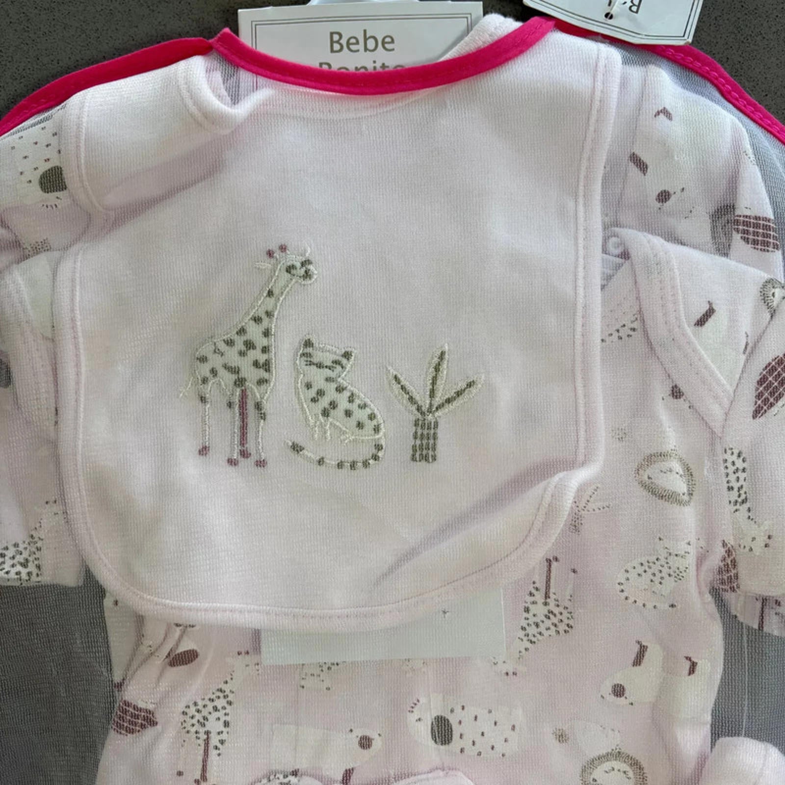 Baby Girl 3-6 months Bebe Bonito 6 Piece Layette Set Pink BNWT New (47 21)