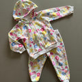 Baby Girl 12-18 months Primark White Floral Full Zip Tracksuit (16 35)