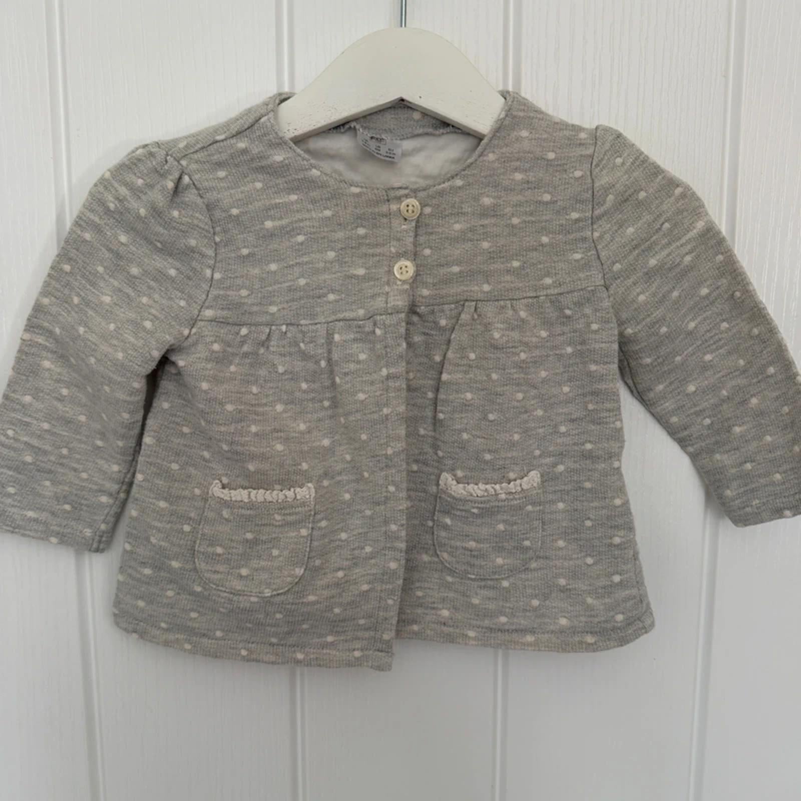 Baby Girl 3-6 months F&F Grey Matinee Jacket Cardigan (34 14)