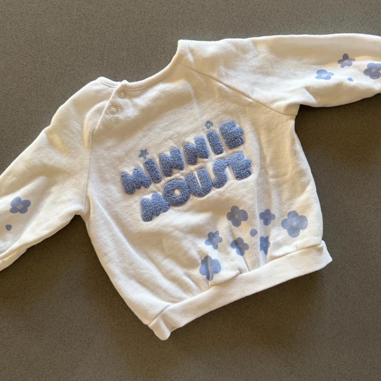 Baby Girl 3-6 months George Disney Minnie Mouse White Sweatshirt (63 01)