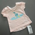 Baby Girl Newborn Marks and Spencer Pink Striped Short Sleeve T-shirt (48 16)