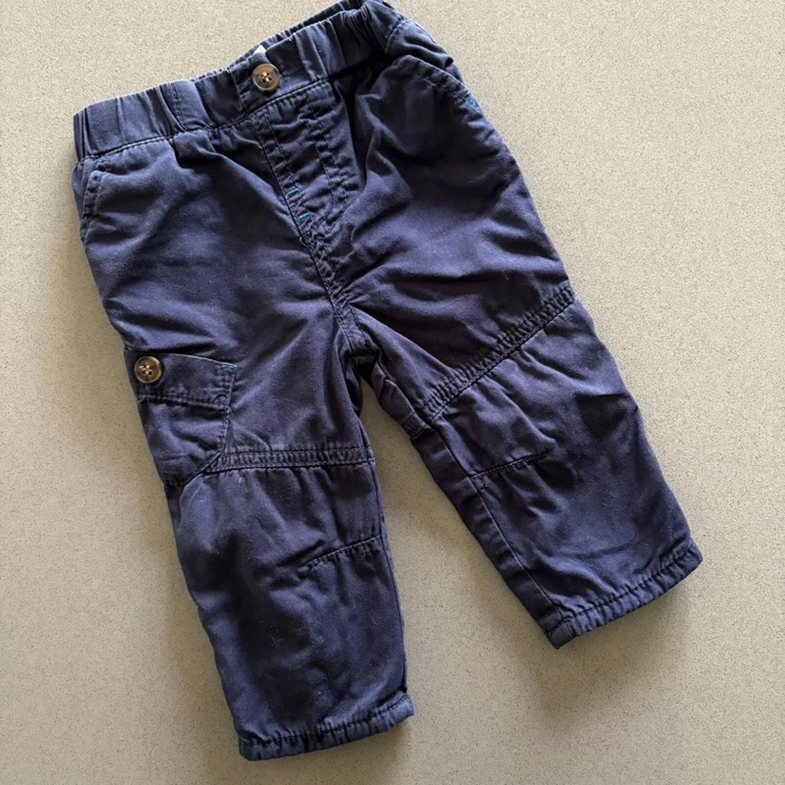 Baby Boy 3-6 months M&Co Blue Fully Lined Cotton Trousers Elasticated Waist