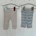 Baby Boy Newborn F&F 2 Pairs Leggings Stripe Bear (29 27)