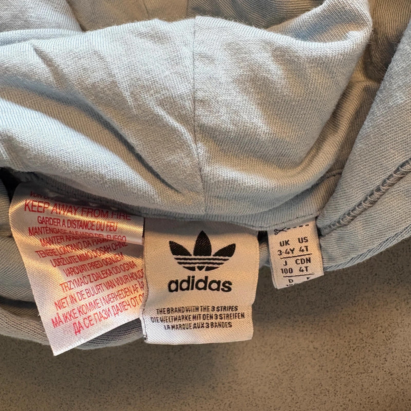 Boy 3-4 years Adidas Light Blue Pullover Hoodie Trefoil (25 23)