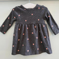 Baby Girl 3-6 months Primark Grey Embroidered Flower Knitted Dress (58 06)