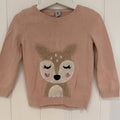 Girl 12-18 months TU Pink Knitted Jumper with Deer Design (55 02)