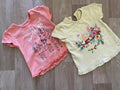 Baby Girl 3-6 months George Set  2 Short Sleeve Animal T-shirts Ruffles (36 32)