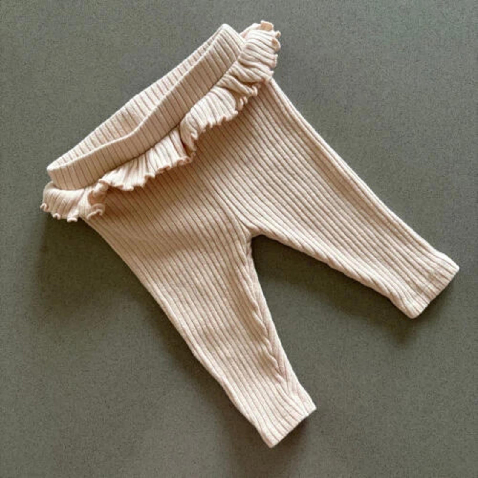 Baby Girl 0-3 months River Island Light Pink Ribbed Leggings with Ruffle (20 18)