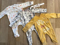 Baby Girl 1 month 4.5kg F&F 3 Sleepsuits Babygrows & Hair Band Organic (45 34)