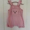 Baby Girl 3-6 months Nutmeg Pink Seersucker Bunny Dungarees (16 24)