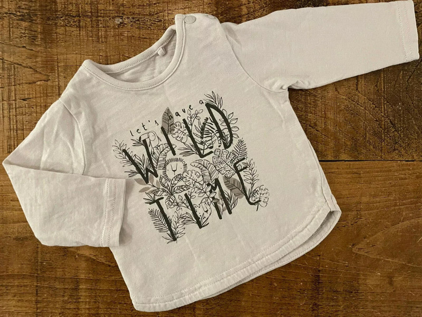 Baby Boy Girl Unisex Tu Up To 1 Month Wild Time Long Sleeve T-shirt (25 25)