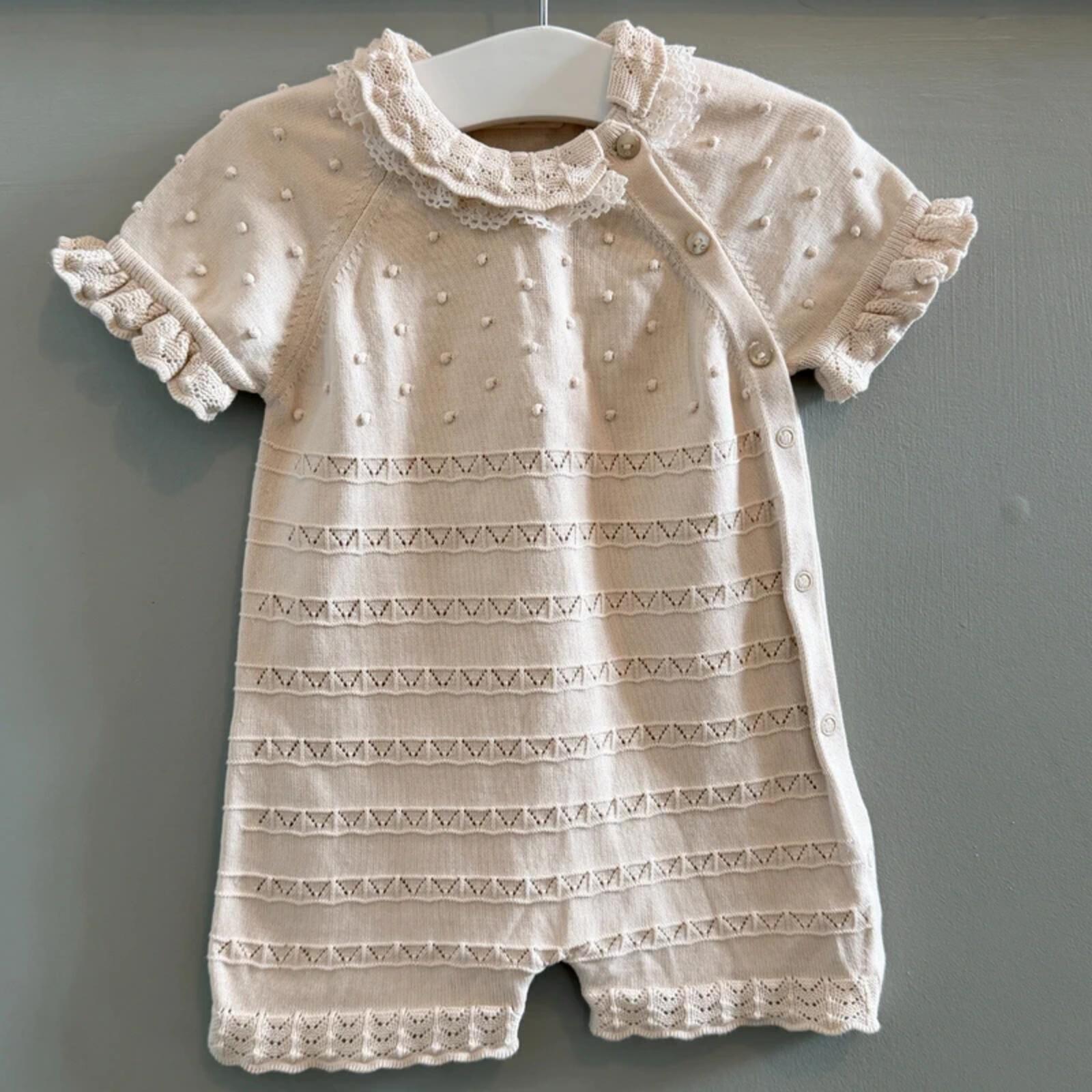 Baby Girl 3-6 months Leo King Ivory Knitted Romper (26 07)