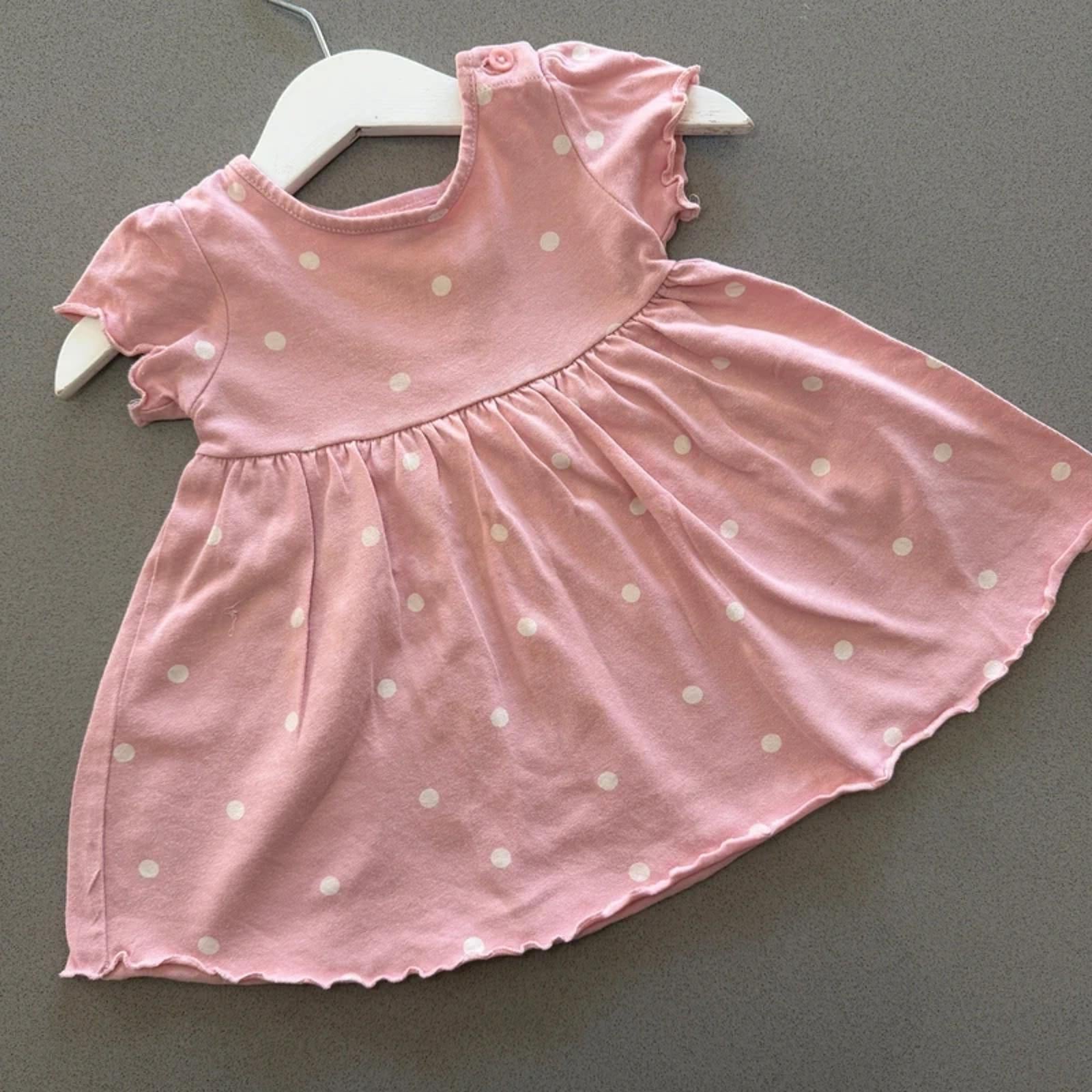 Baby Girl 3-6 months Marks and Spencer Pink Spotted Scalloped Dress (63 31)