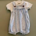 Baby Girl 0-3 months F&F Light Blue Summer Floral Dungaree Outfit (60 71)