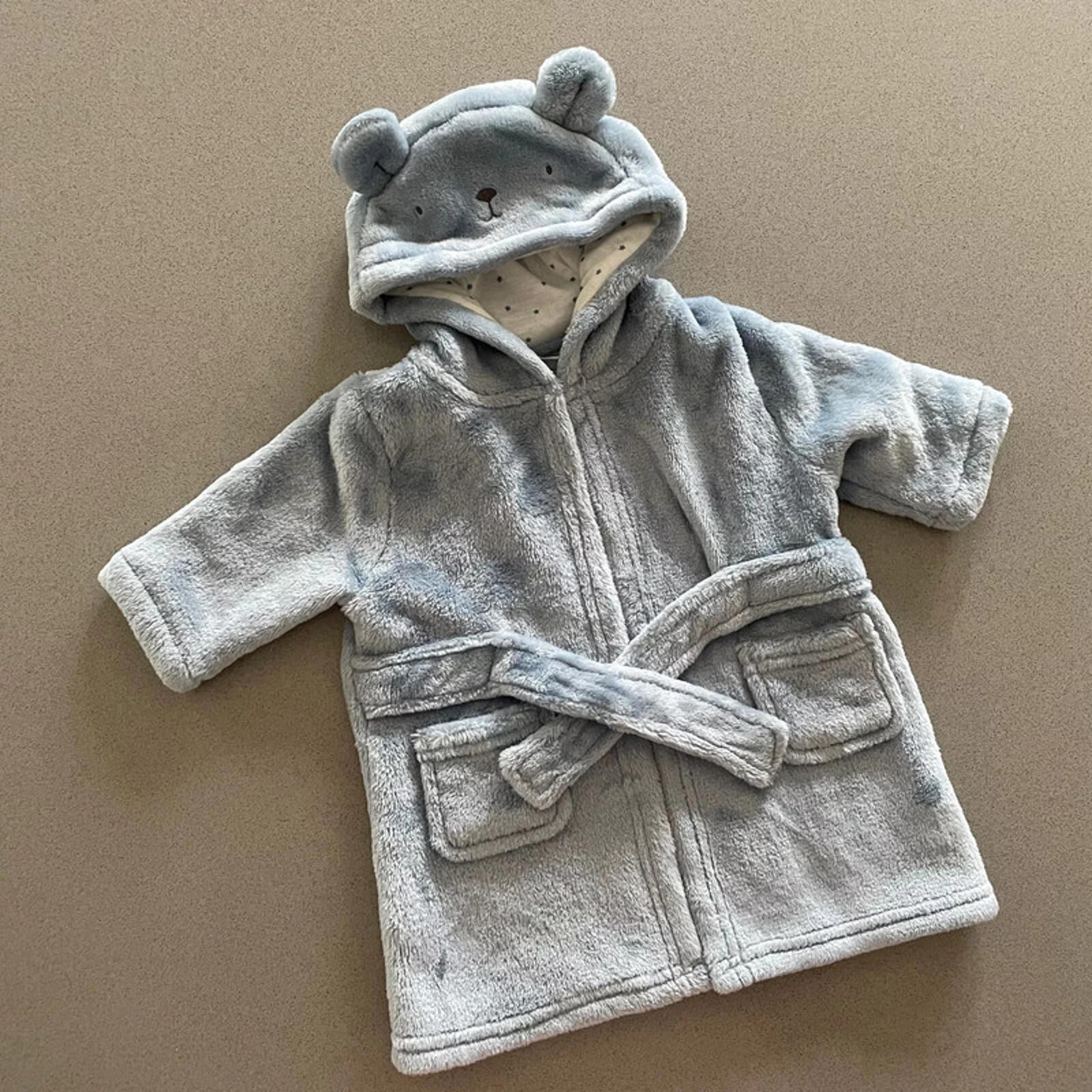Baby Boy Up to 1 month TU 4.5kg Blue Dressing Gown Robe with Hood (41 08)