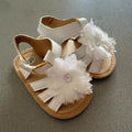 Girl Size 20 UK 4 Toddler White Man Made Upper Sandals flower Detail (22 13)