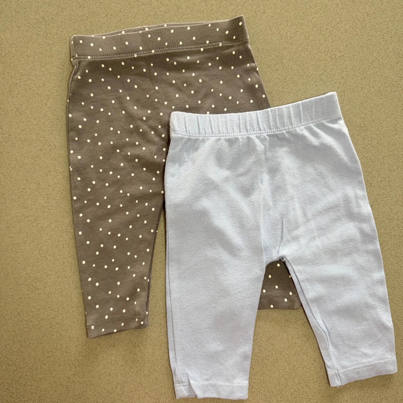 Baby Girl 0-3 months George Set 2 Pairs Leggings Grey Spotty Blue (28 16)