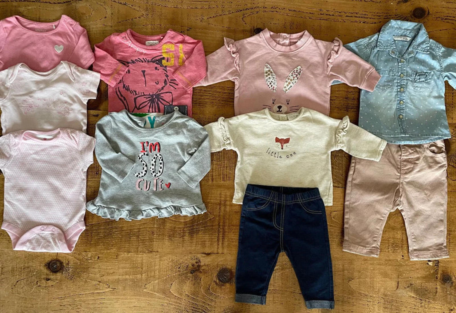 Baby Girl 0-3 months Bundle Tops Bottoms M&S Next Reserved Nutmeg (39 16)
