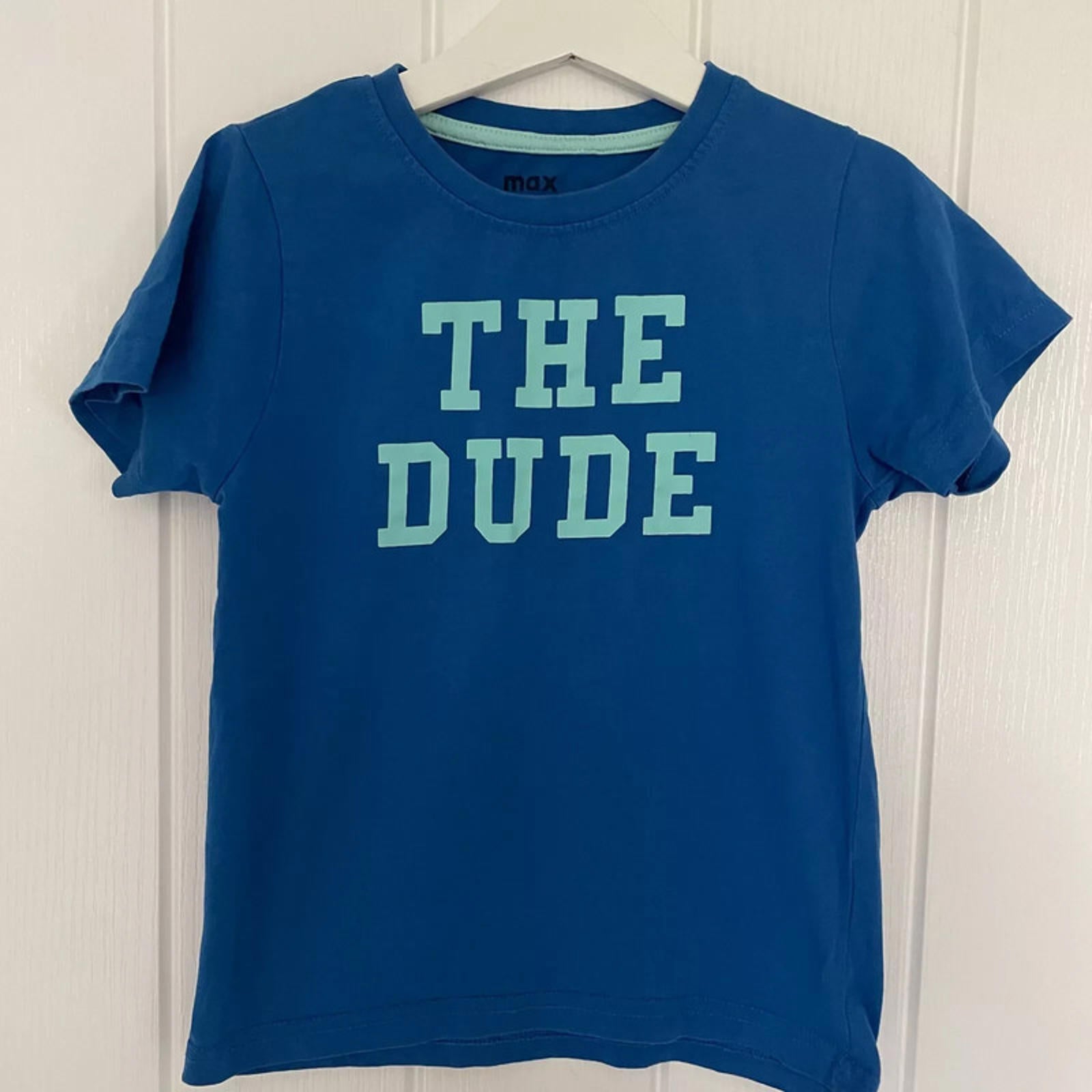 Young Boy 5-6 years Max Blue Short Sleeve T-Shirt The Dude 100% cotton (22 05)
