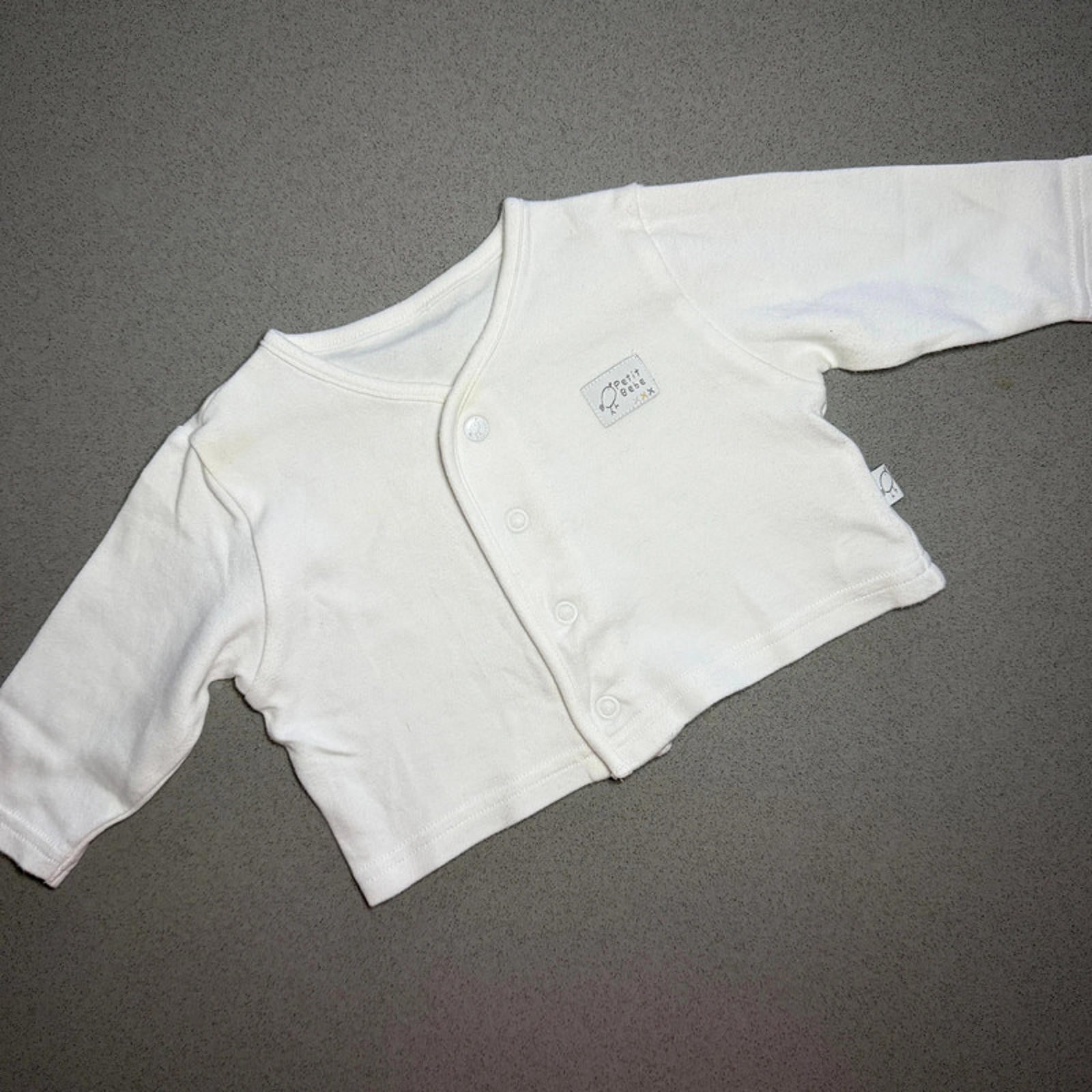 Baby Boy Girl 0-3 months Marks & Spencer White Petit Bebe Jersey Cardigan (5519)