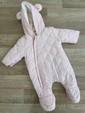 Baby Girl 0-3 months Primark Pink Full Zip Snowsuit with Hood (47 33 49)