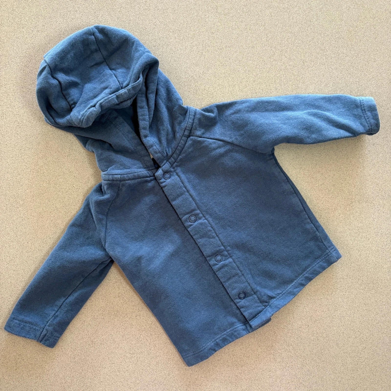 Baby Boy 0-3 months Next Blue Popper Fastening Hoodie Good Things Happen (46 35)
