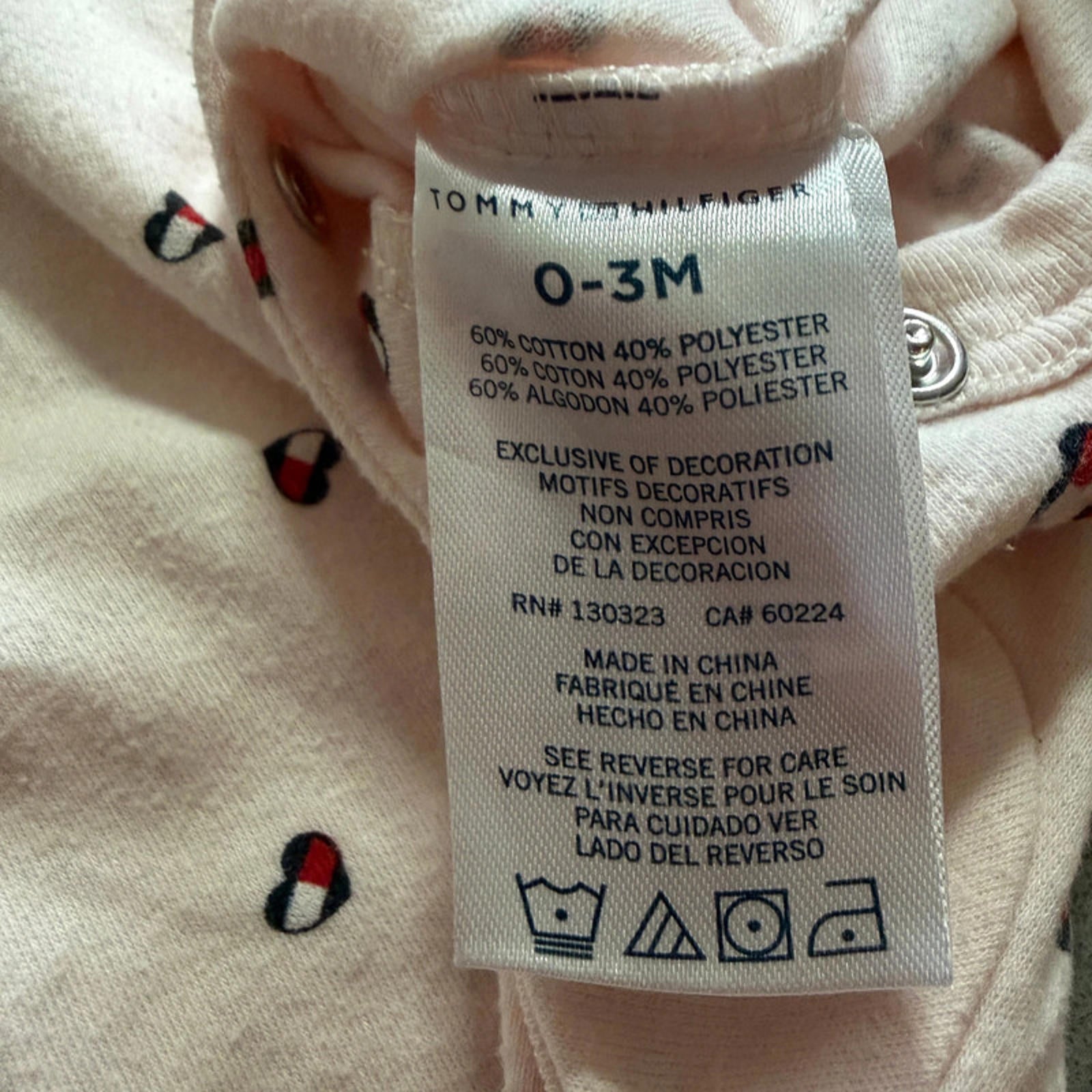 Baby Girl 0-3 months Tommy Hilfiger Pink Logo Babygrow (63 12)