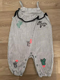 Baby Girl 0-3 months Matalan Striped Strappy Jumpsuit Cactus Bear Ruffles (2631)