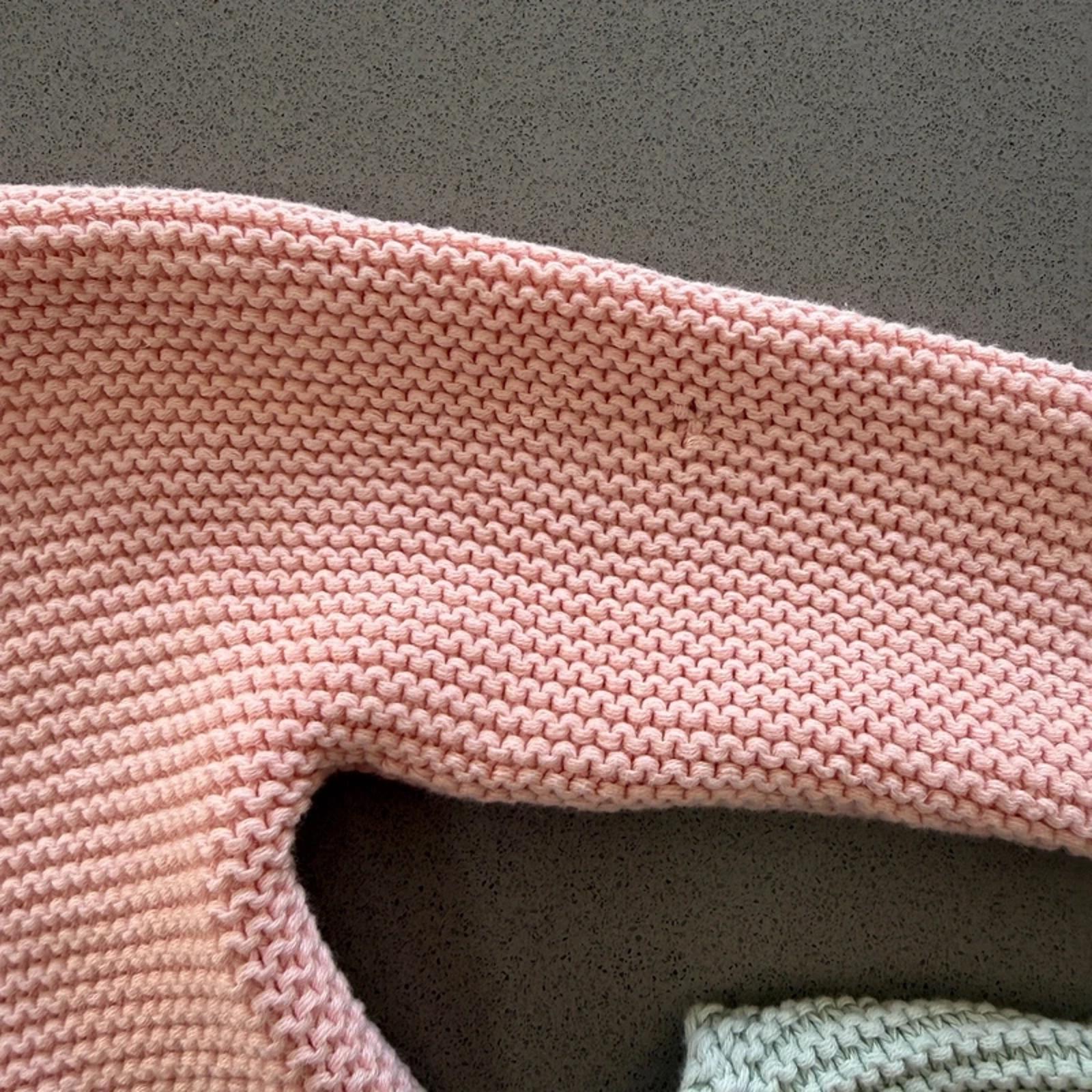 Baby Girl 3-6 months Homegrown Pink Green Garter Stitch Cardigans (63 17)