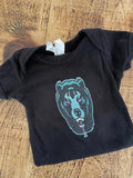 Baby Boy Newborn Rabbit Skins Black Short Sleeve Bodysuit Fork Tongue  (50 33)