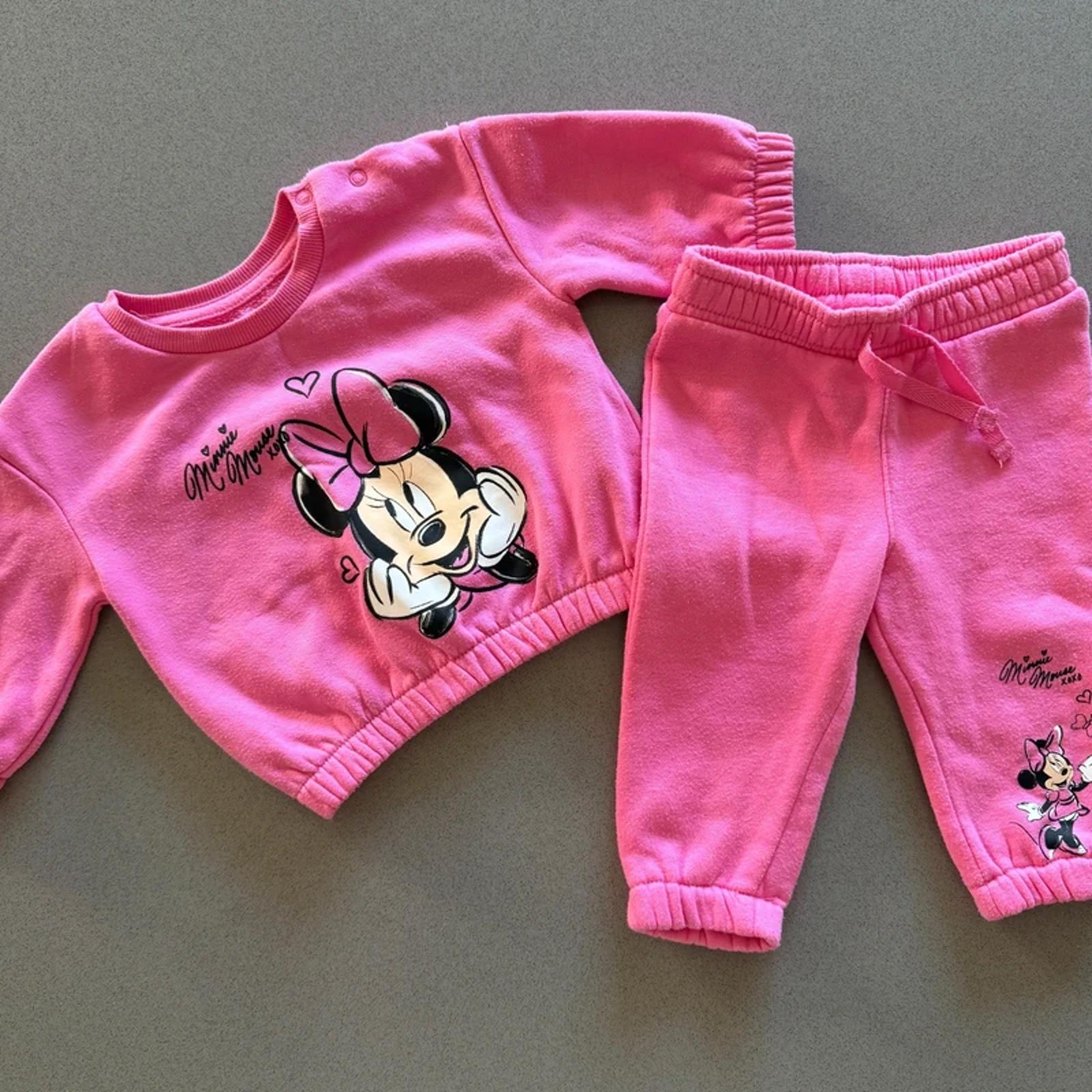Baby Girl 6-9 months Disney Primark Pink 2 Piece Minnie Mouse  Outfit (52 14)