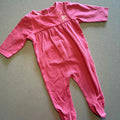 Baby Girl 0-3 months Verbaudet Pink Babygrow with Gold Flower (61 25)