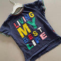 Young Boy 5-6 years  Blue Short Sleeve T-Shirt Living My Best Life (23 21)