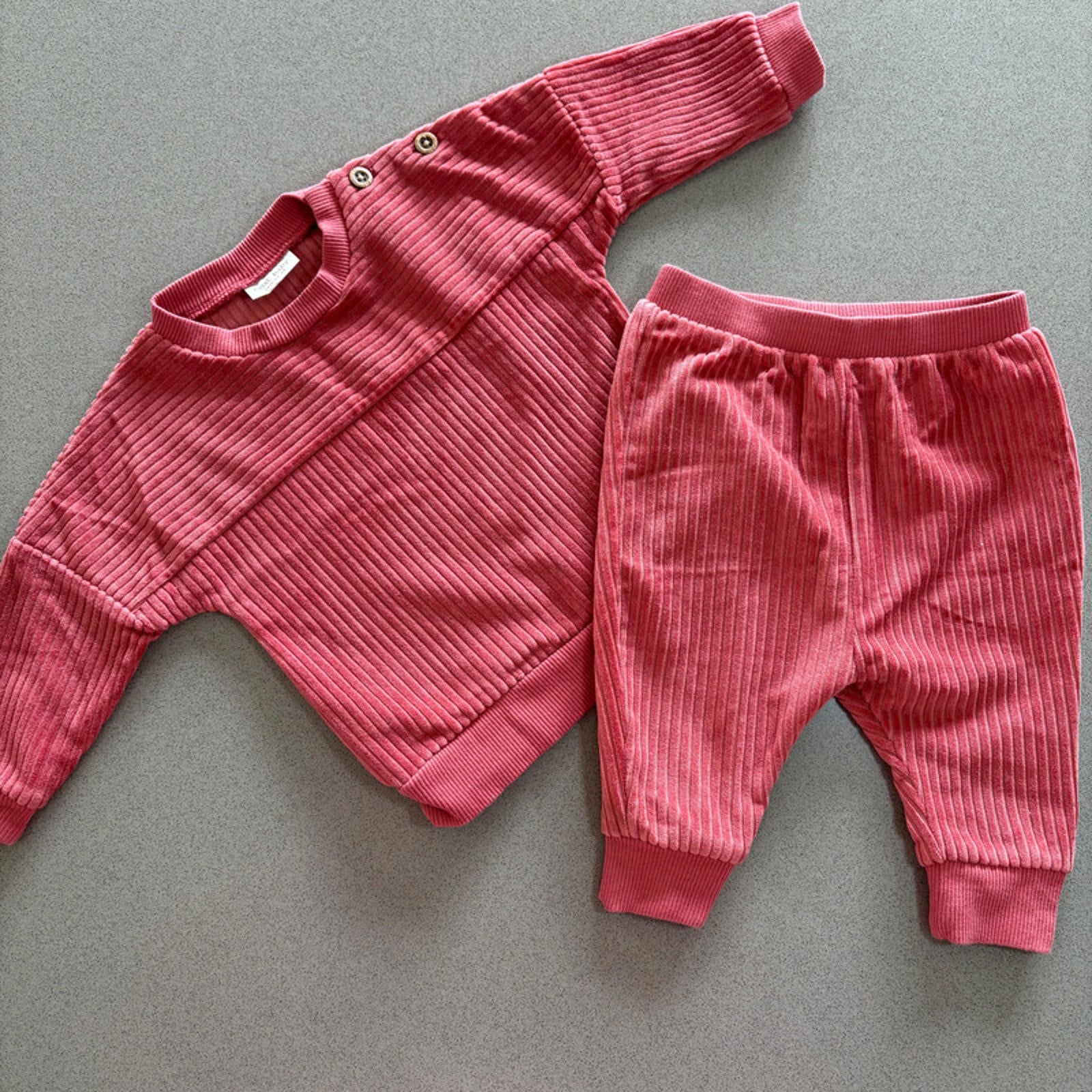 Baby Girl 0-3 months Next Sp Velour Ribbed 2 piece Outfit Set (42 34)