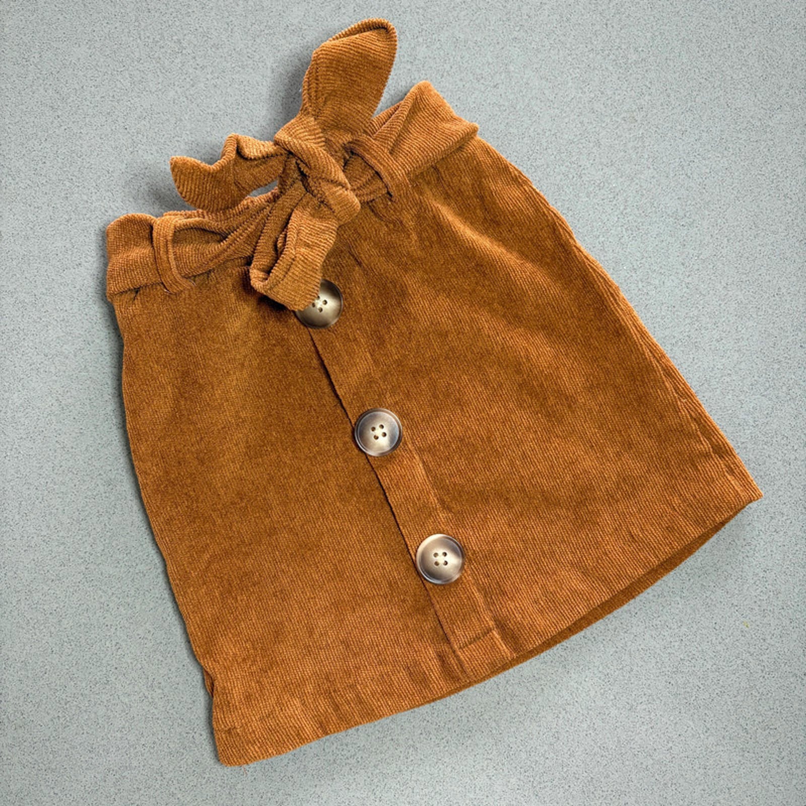 Baby Girl 9-12 months Pat Pat Brown Corduroy Skirt with Buttons (31 30)